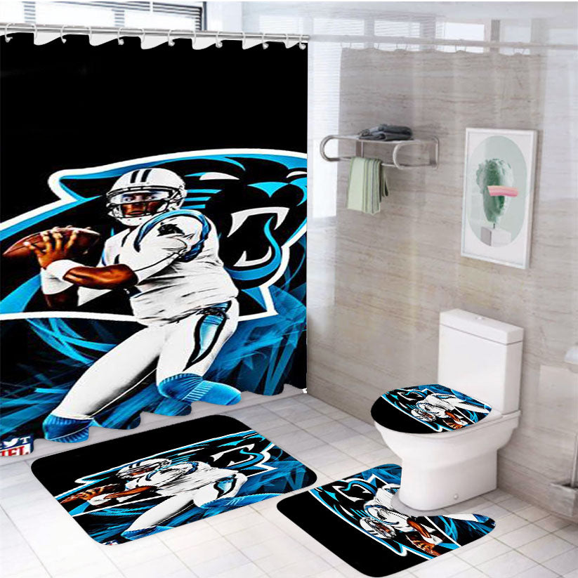 Cam Newton Panthers 4Pcs Bathroom Set Shower Curtain
