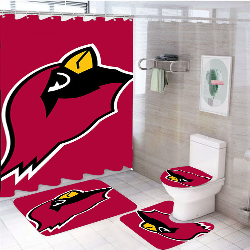 Cardinals 2 4Pcs Bathroom Set Shower Curtain