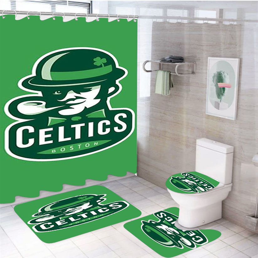 Celtics 4Pcs Bathroom Set Shower Curtain