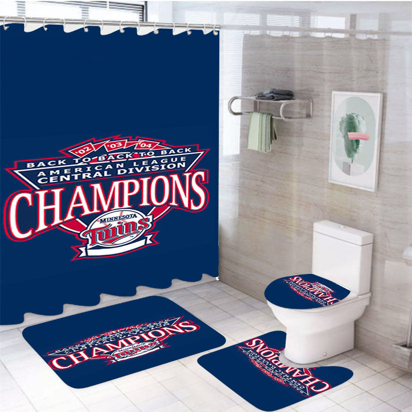 Champion Twins 4Pcs Bathroom Set Shower Curtain