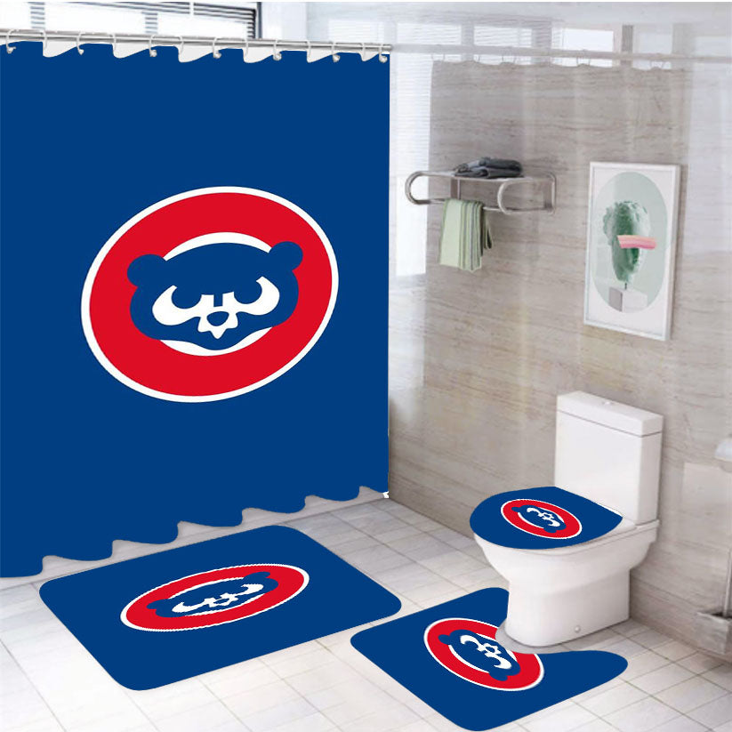 Chicago C 4Pcs Bathroom Set Shower Curtain