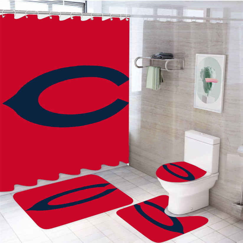 Chicago Cubs On The Red 4Pcs Bathroom Set Shower Curtain