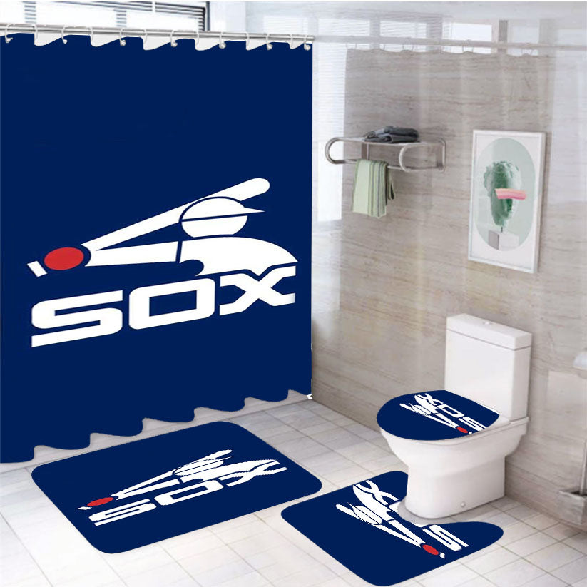 Chicago White Sox Rz 2 4Pcs Bathroom Set Shower Curtain