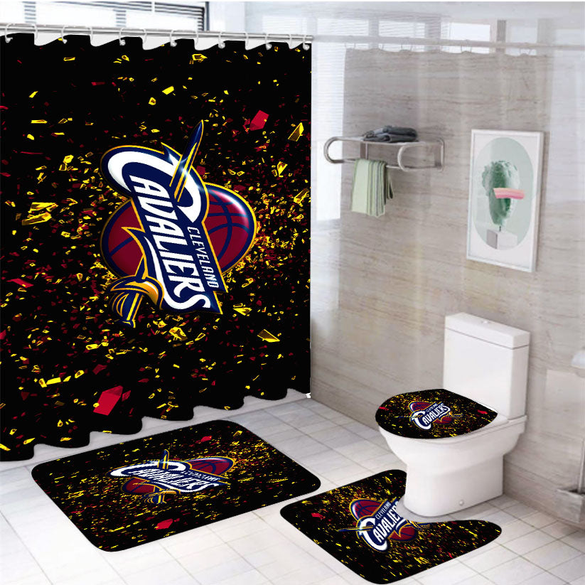 Cleveland Cavaliers Revival 4Pcs Bathroom Set Shower Curtain