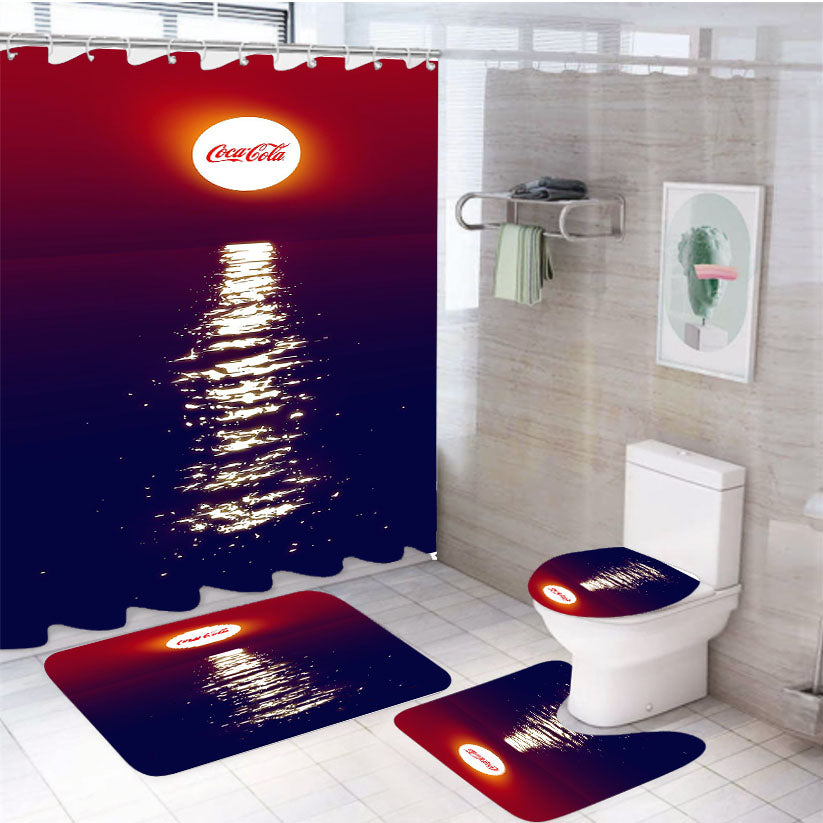 Coca Cola Sunset Reflection 4Pcs Bathroom Set Shower Curtain