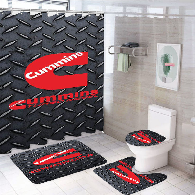 Cummins Turbo Diesel Logo 4Pcs Bathroom Set Shower Curtain