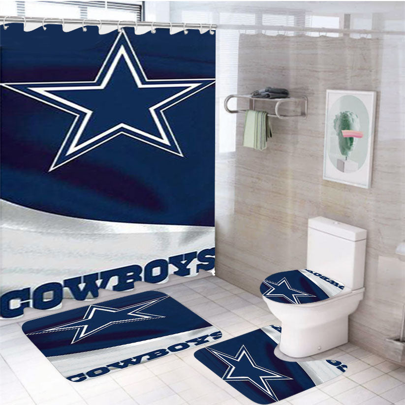 Dallas Cowboys (Cloth) 4Pcs Bathroom Set Shower Curtain