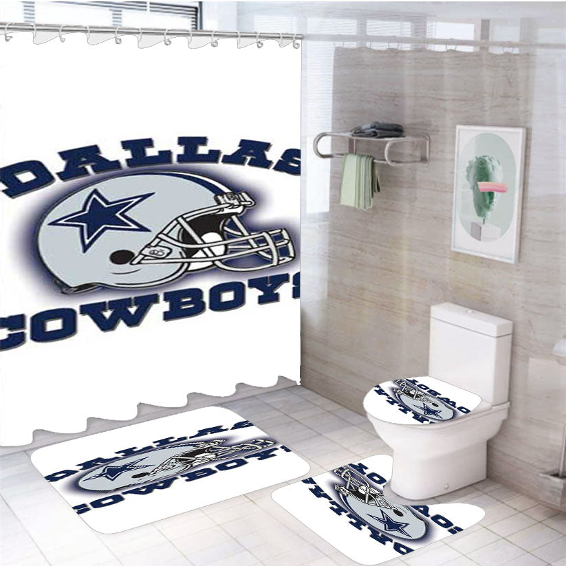 Dallas Cowboys Classic Logo 4Pcs Bathroom Set Shower Curtain