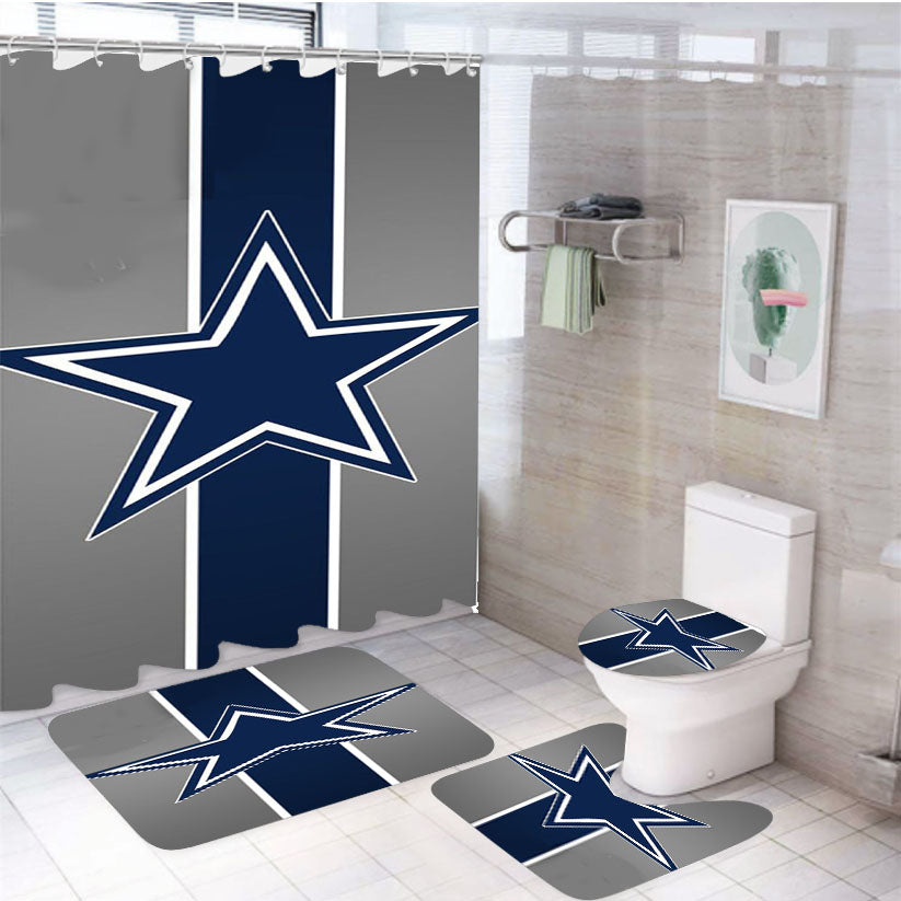 Dallas Cowboys Flag 4Pcs Bathroom Set Shower Curtain