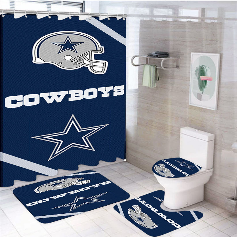 Dallas Cowboys Wallpaper 4Pcs Bathroom Set Shower Curtain
