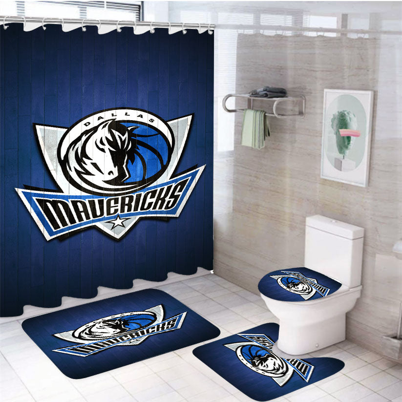 Dallas Mavericks Hardwood 2 4Pcs Bathroom Set Shower Curtain