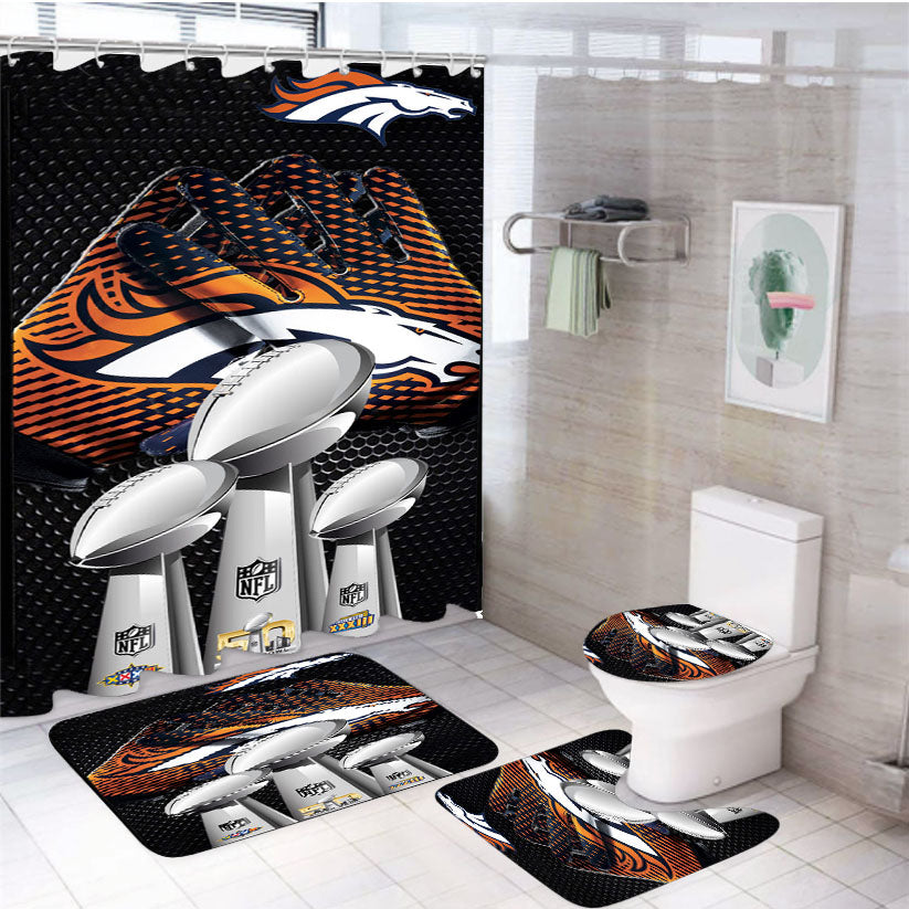 Denver Broncos Superbowl 50 Nfl 4Pcs Bathroom Set Shower Curtain