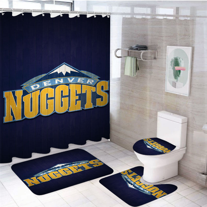Denver Nuggets 4Pcs Bathroom Set Shower Curtain