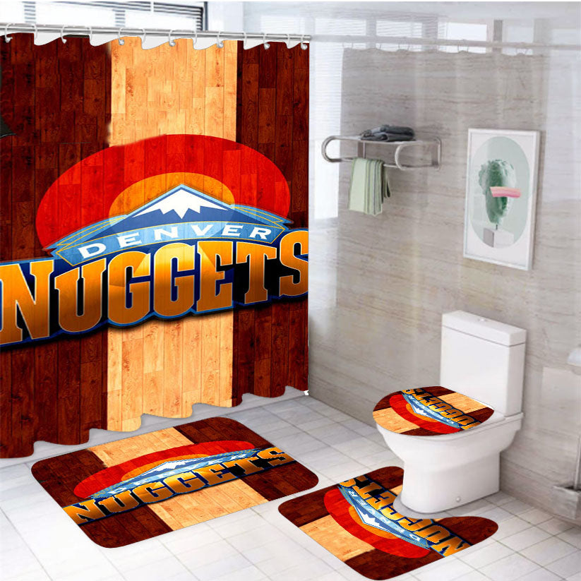 Denver Nuggets Colorado 4Pcs Bathroom Set Shower Curtain