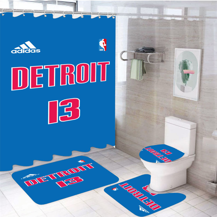 Detroit 13 4Pcs Bathroom Set Shower Curtain