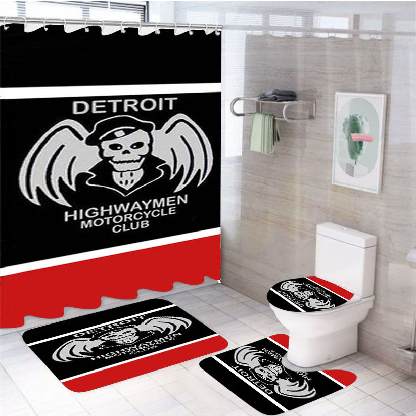 Detroit Highwaymen Motorcycle Club 4Pcs Bathroom Set Shower Curtain