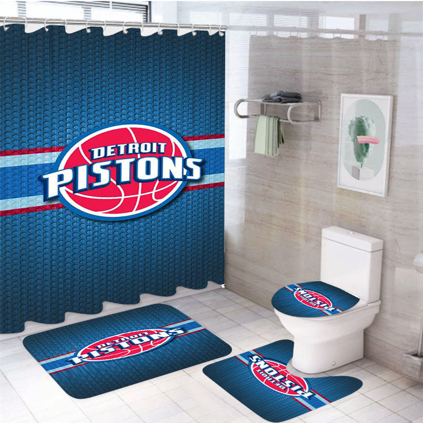 Detroit Pistons Detroit Pistons 4Pcs Bathroom Set Shower Curtain