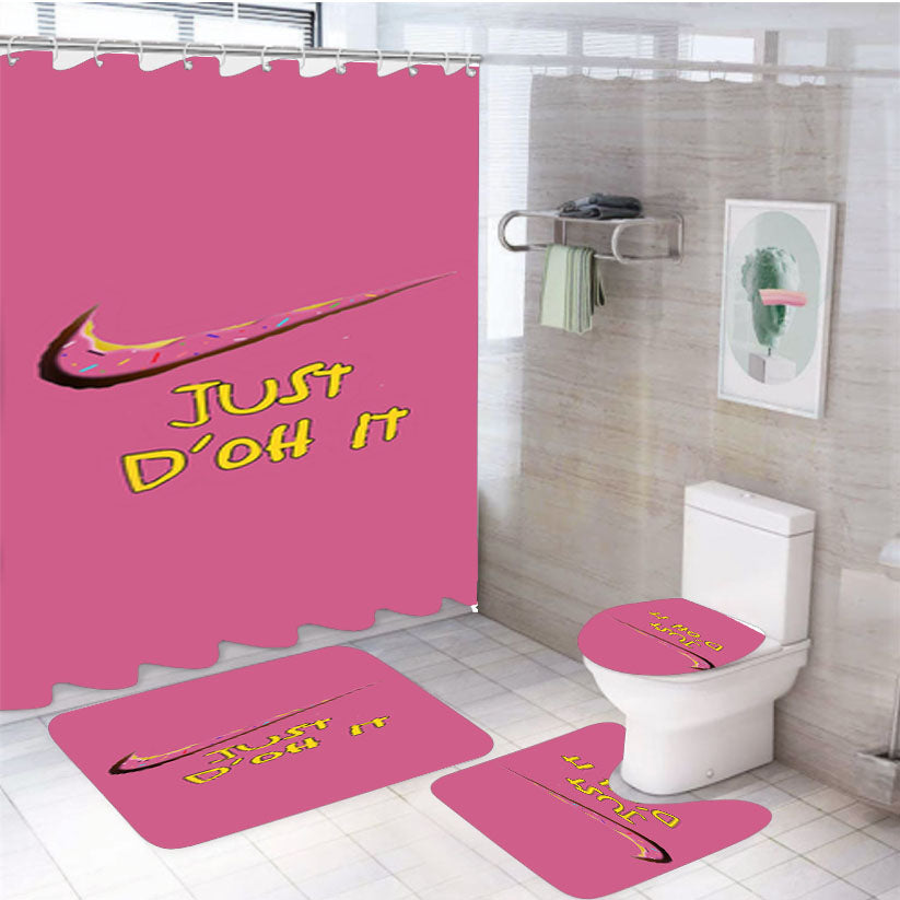 Donut Nike Just D'Oh It 4Pcs Bathroom Set Shower Curtain