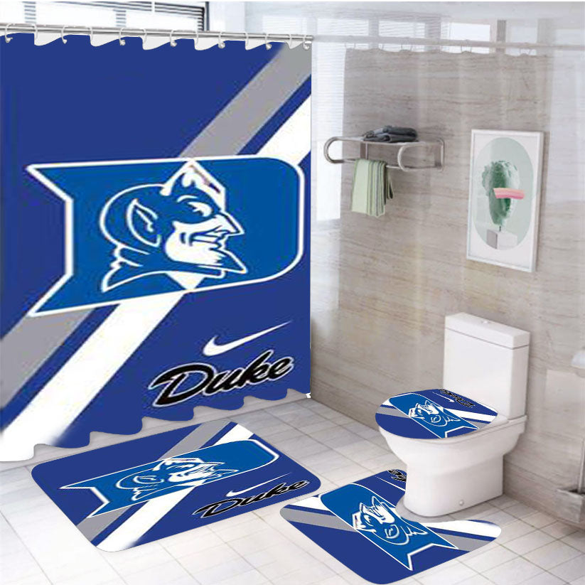 Duke Blue Devils Splatter 4Pcs Bathroom Set Shower Curtain