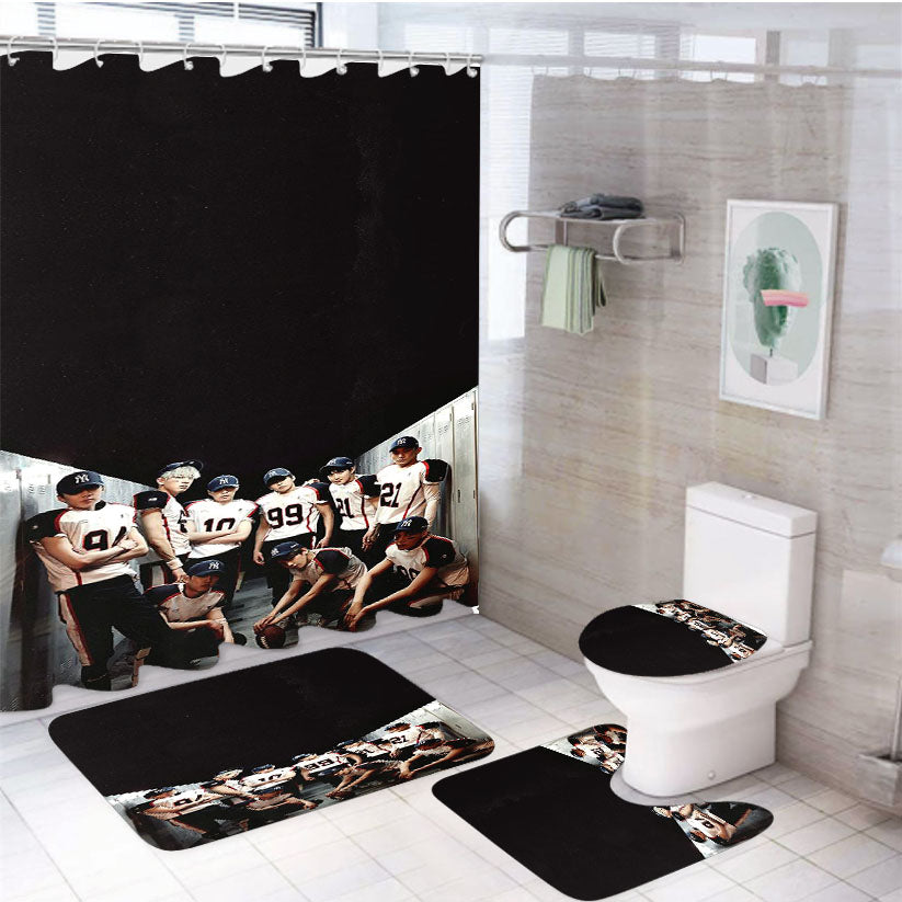 Exo Baseball Fotoshoot 4Pcs Bathroom Set Shower Curtain