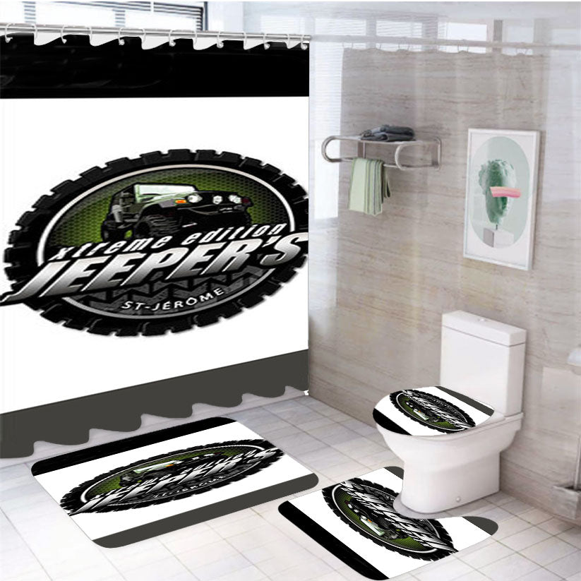 Extreme Edition Jeepers 4Pcs Bathroom Set Shower Curtain