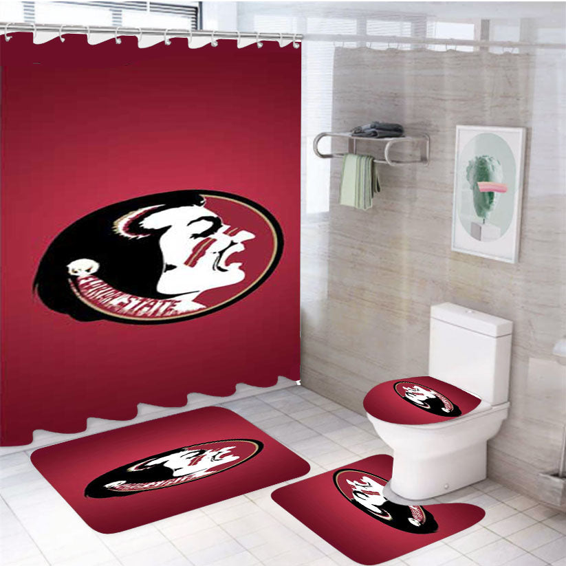 Fsu Big Red Fade 4Pcs Bathroom Set Shower Curtain