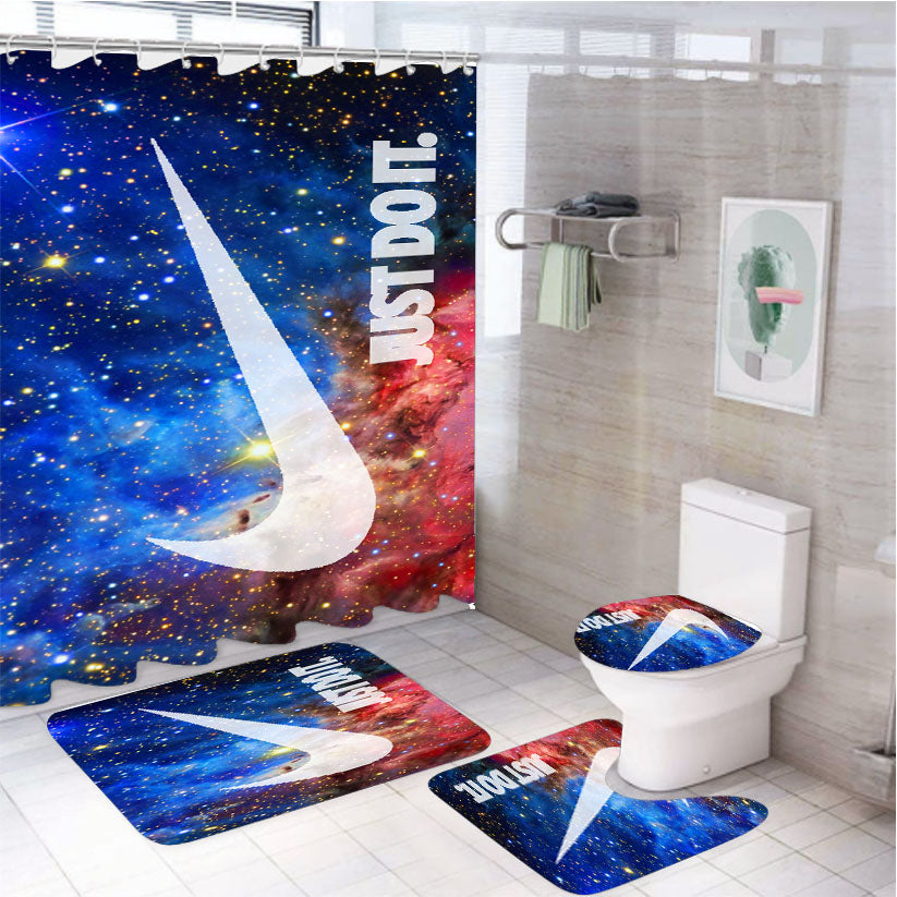 Galaxy Nebula Just Do It 4Pcs Bathroom Set Shower Curtain
