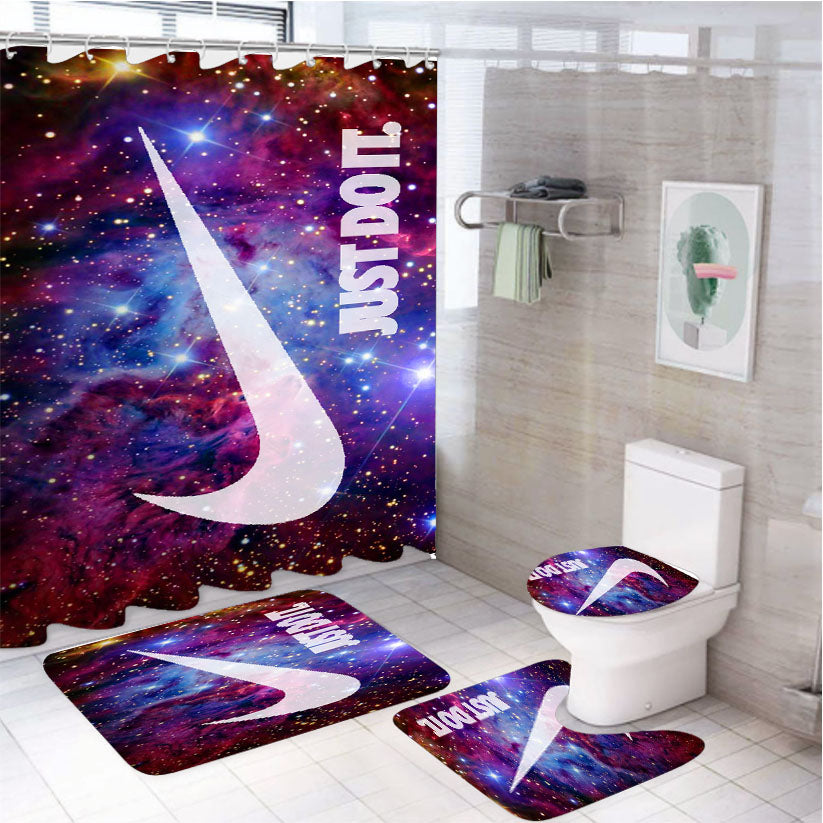 Galaxy Nebula Just Do It 3 4Pcs Bathroom Set Shower Curtain
