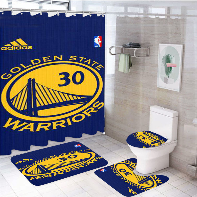 Golden State Warriors 30 4Pcs Bathroom Set Shower Curtain