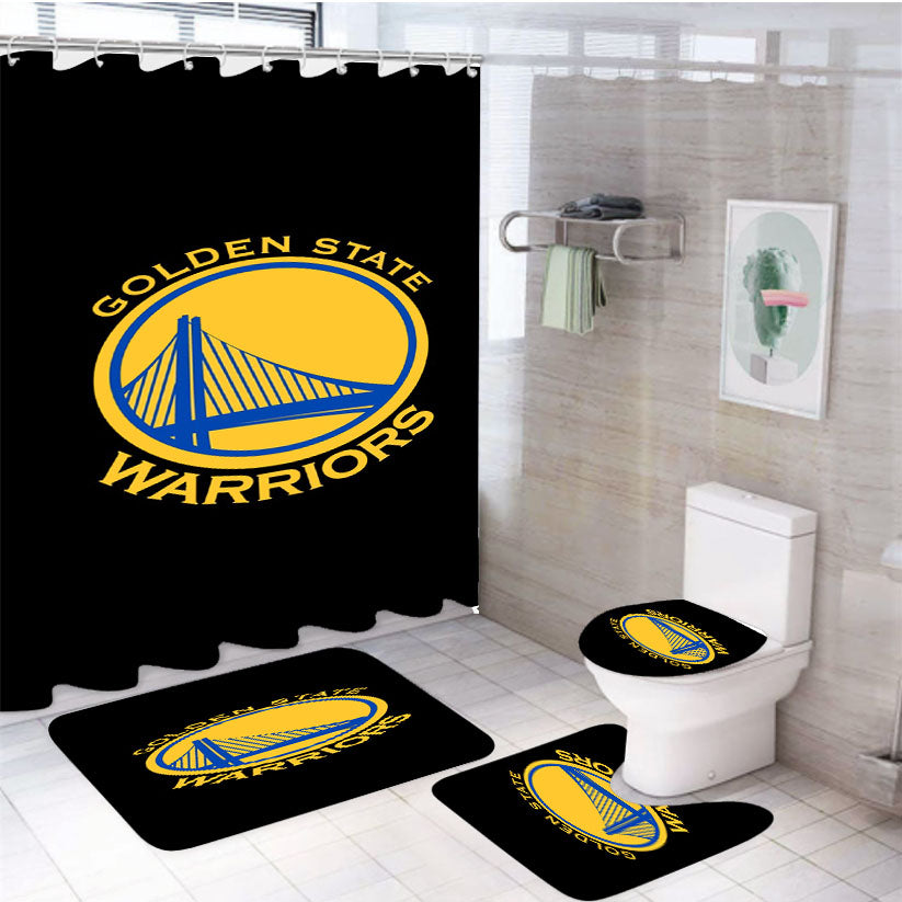 Golden State Warriors Minimalist Logo 4Pcs Bathroom Set Shower Curtain