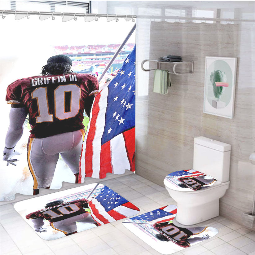 Griffin Iii Nfl Us Flag 4Pcs Bathroom Set Shower Curtain