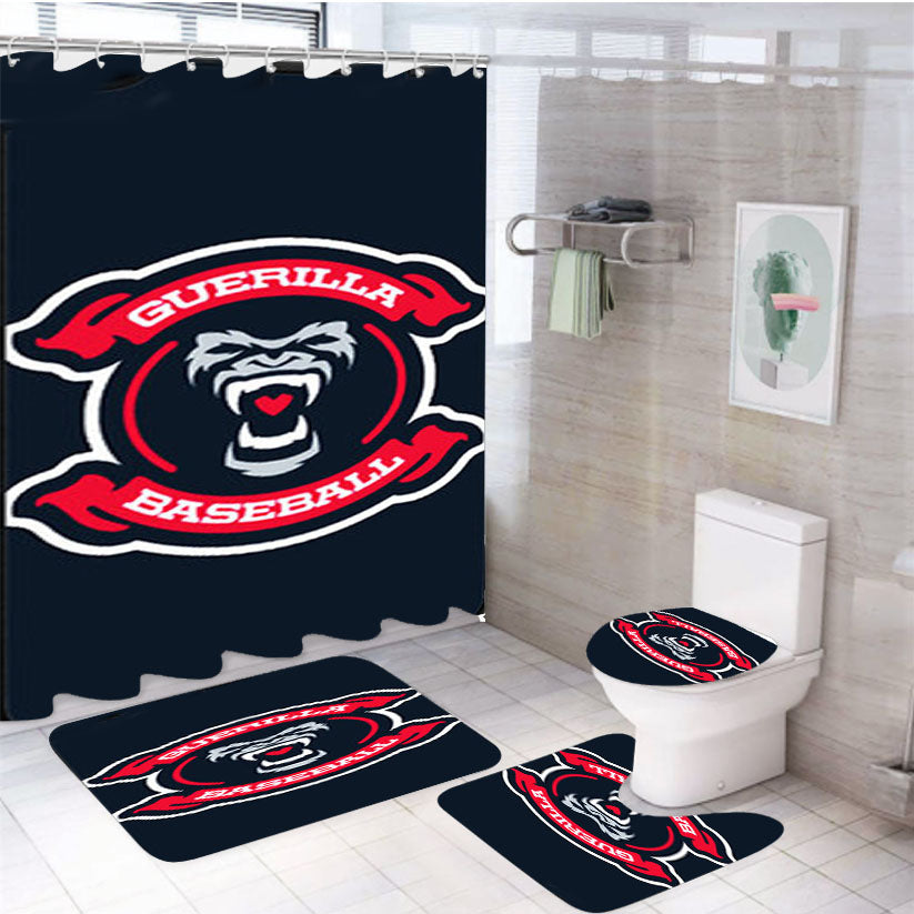 Guerilla Baseball Team Logos 4Pcs Bathroom Set Shower Curtain