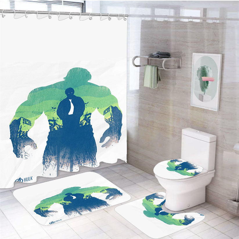 Hulk Minimalist 4Pcs Bathroom Set Shower Curtain