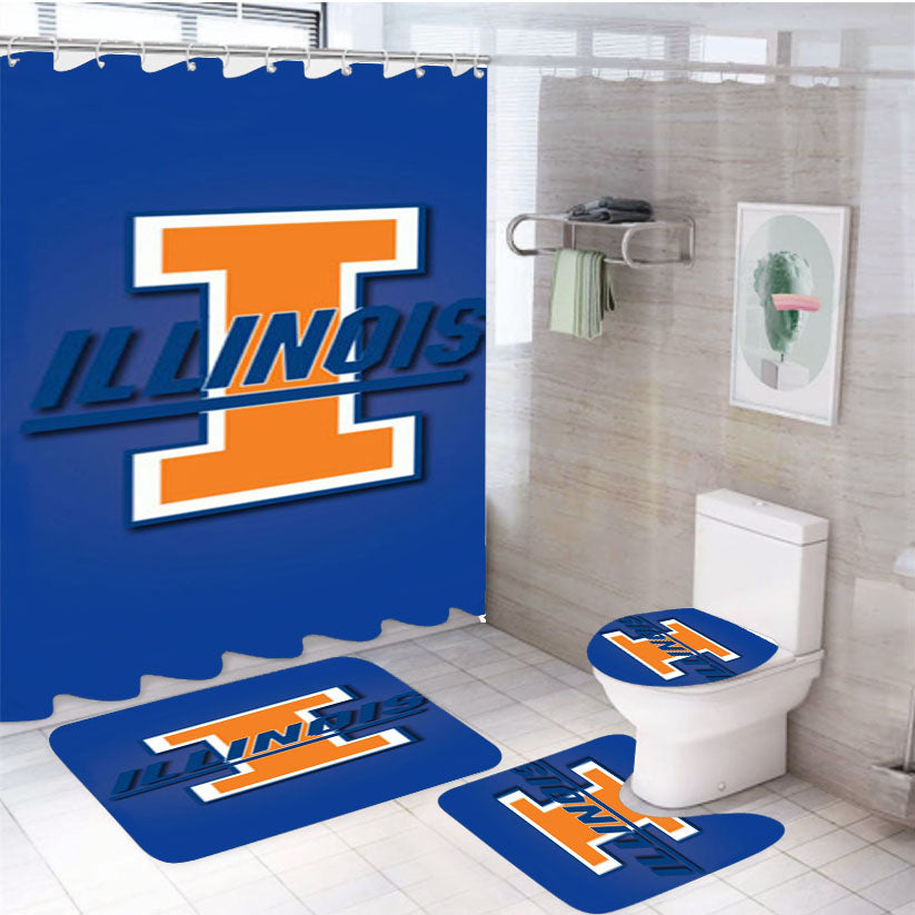 Illinois 4Pcs Bathroom Set Shower Curtain