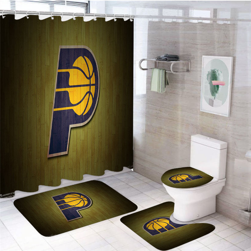 Indiana Pacers 4Pcs Bathroom Set Shower Curtain