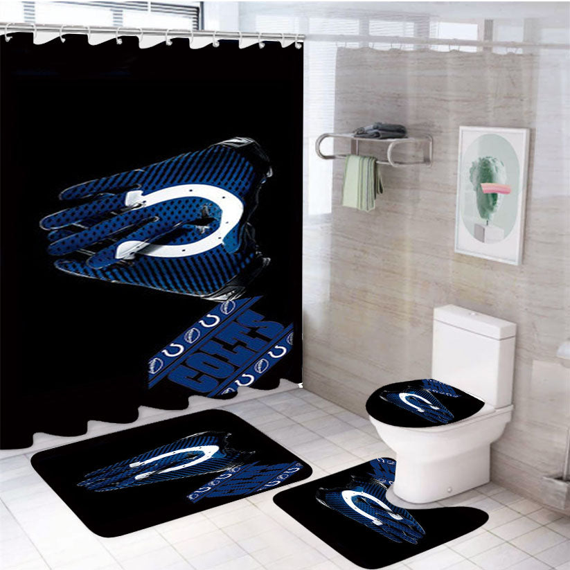 Indianapolis Colts Asphalt 4Pcs Bathroom Set Shower Curtain