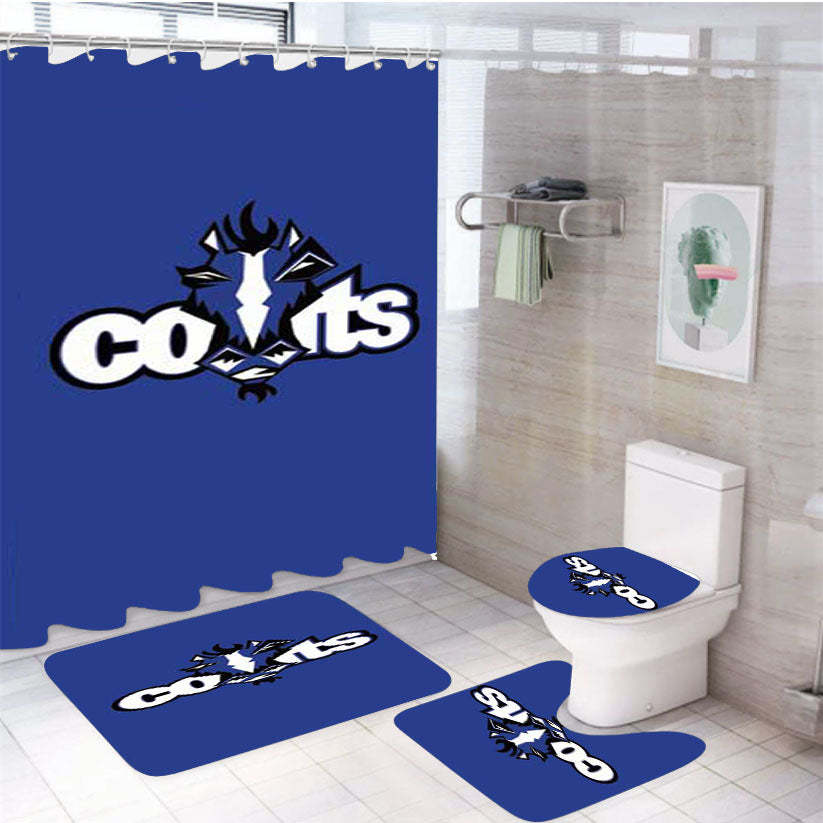 Indy Colts Logo Alt 4Pcs Bathroom Set Shower Curtain