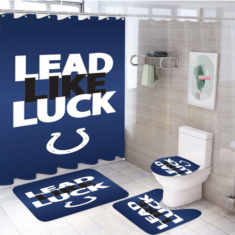 Indy Colts Luck 4Pcs Bathroom Set Shower Curtain