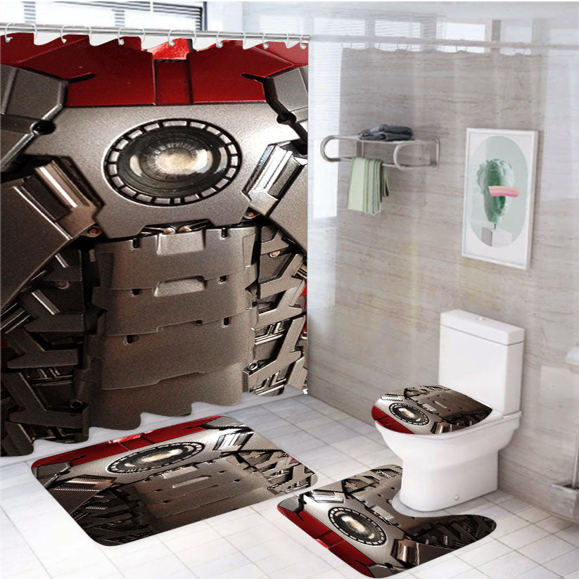 Iron Man Body Mark V 4Pcs Bathroom Set Shower Curtain