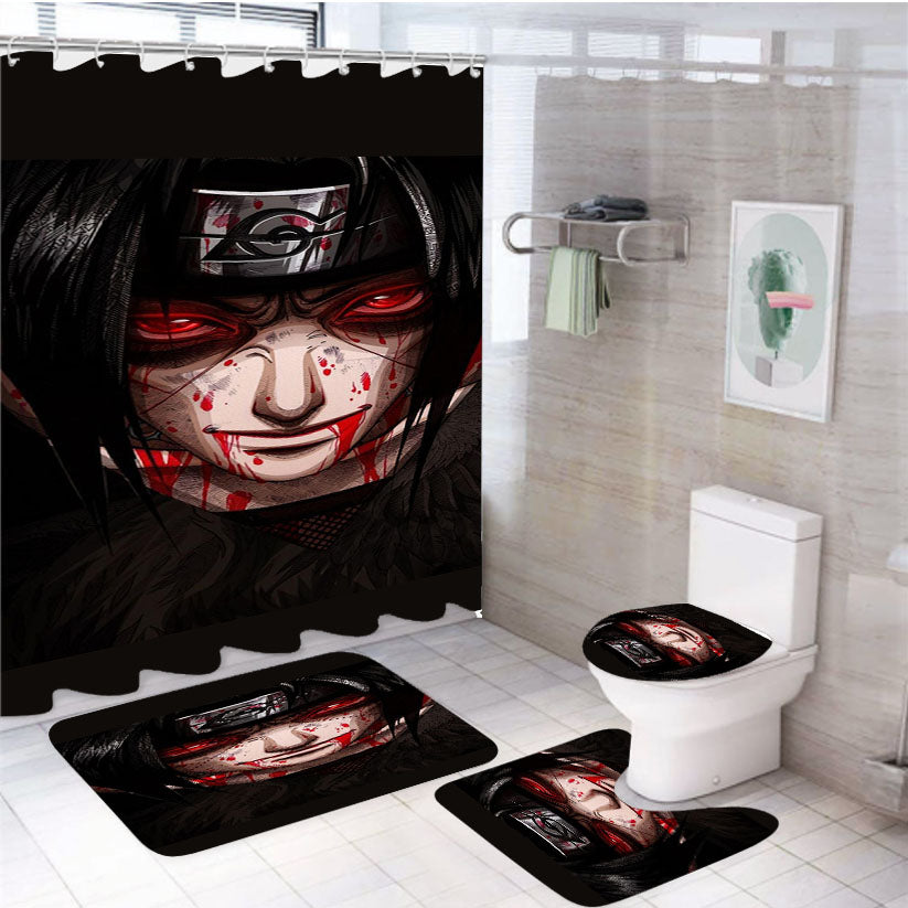 Itachi Uchiha 4Pcs Bathroom Set Shower Curtain
