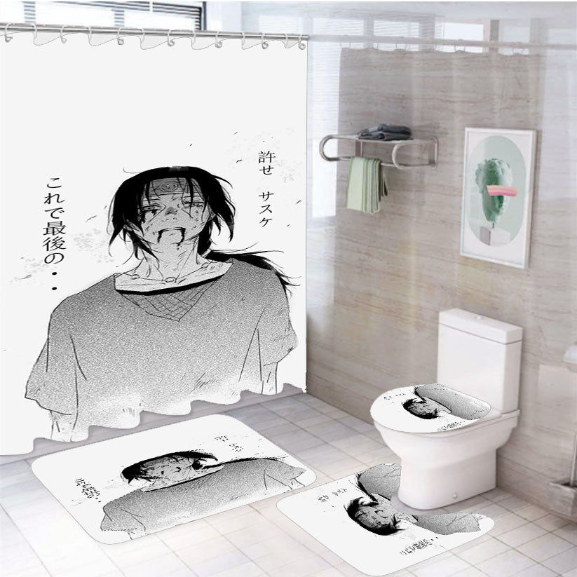 Itachi Uchiha Dead 4Pcs Bathroom Set Shower Curtain