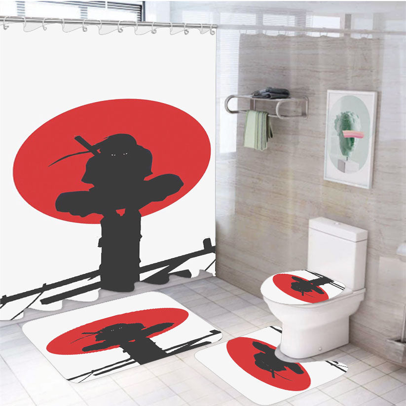 Itachi Uchiha Minimalist 4Pcs Bathroom Set Shower Curtain