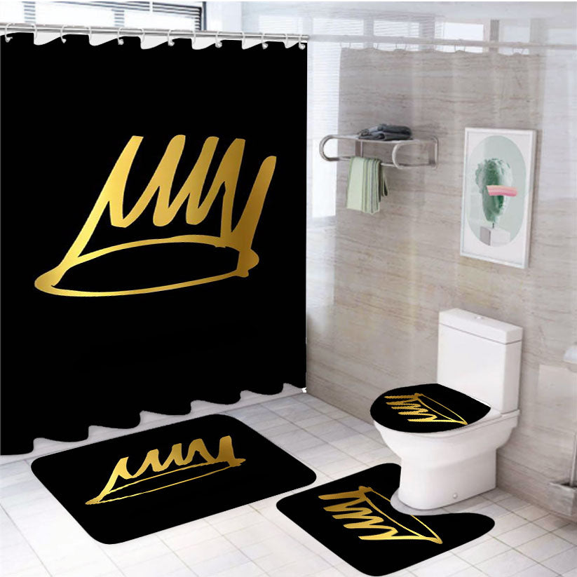 J Cole Crownn 4Pcs Bathroom Set Shower Curtain