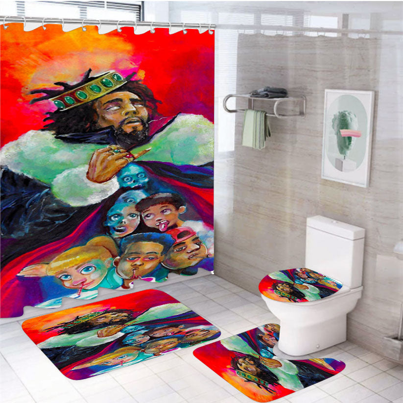 J Cole Kod Album Art 4Pcs Bathroom Set Shower Curtain