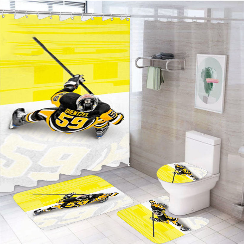 Jake Guentzel Pittsburgh Penguins 4Pcs Bathroom Set Shower Curtain
