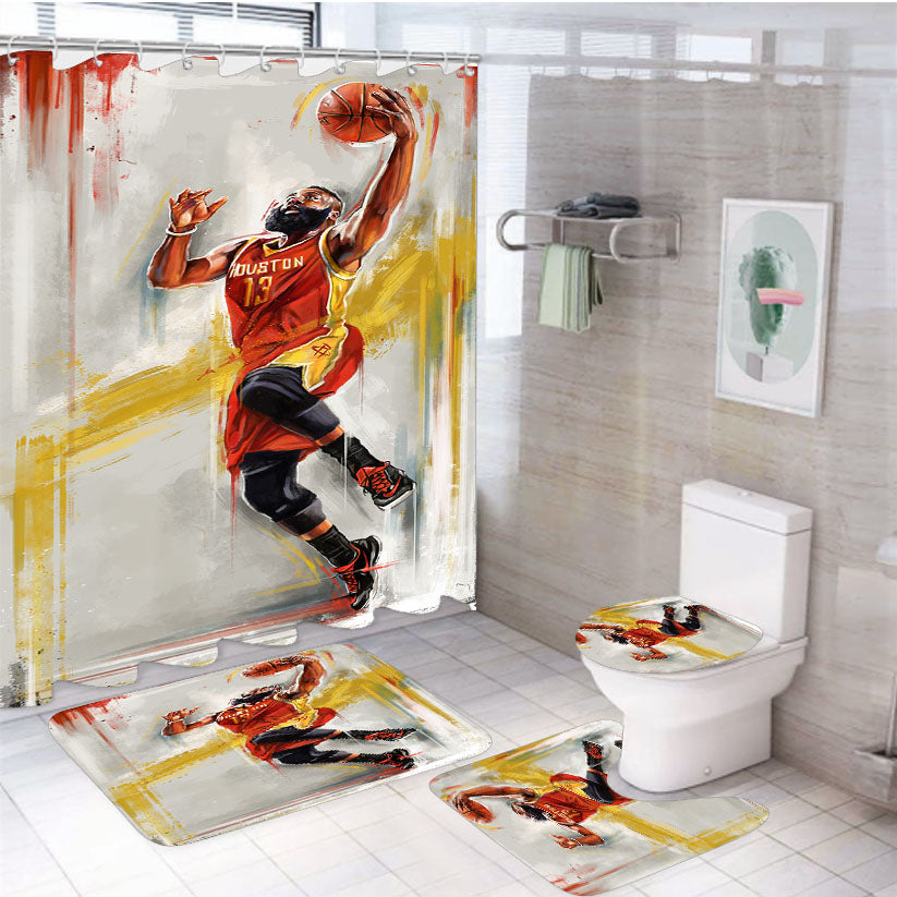 James Harden 4Pcs Bathroom Set Shower Curtain
