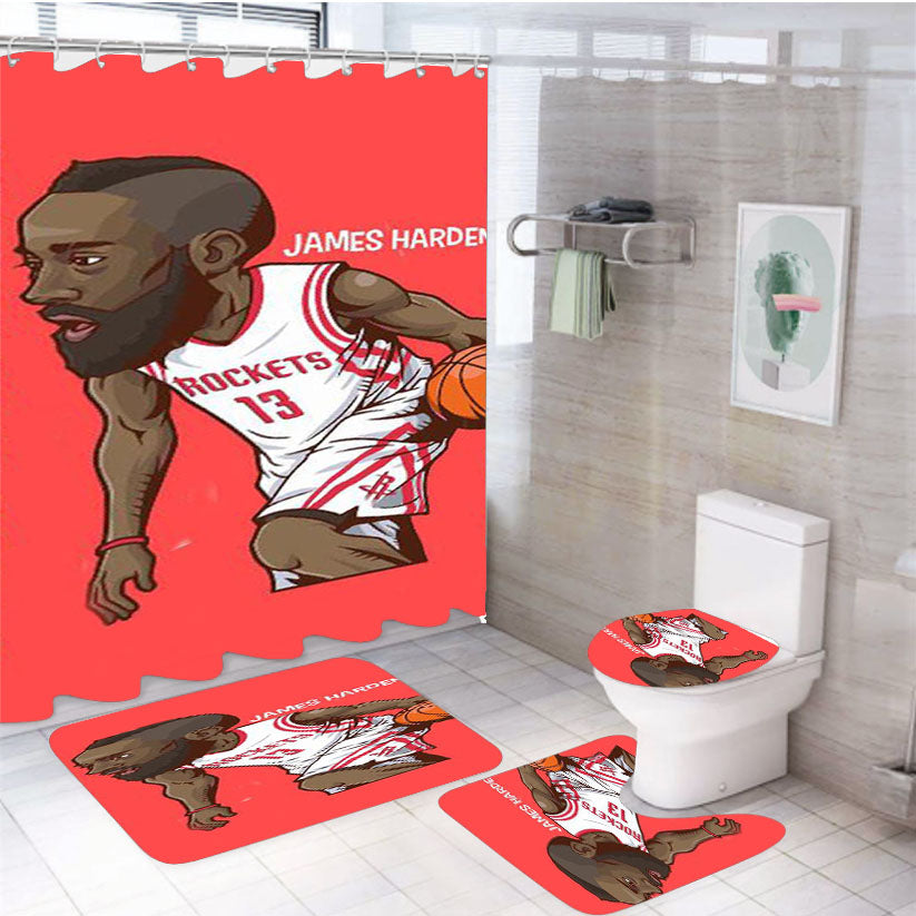 James Harden Nba 4Pcs Bathroom Set Shower Curtain