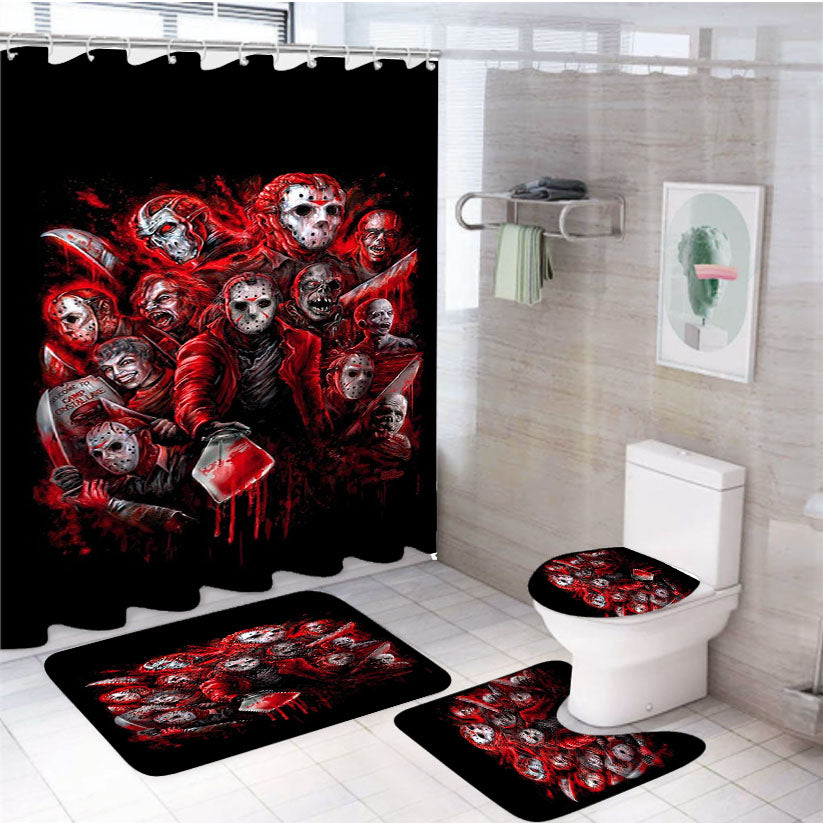 Jason Voorhees Horror 4Pcs Bathroom Set Shower Curtain