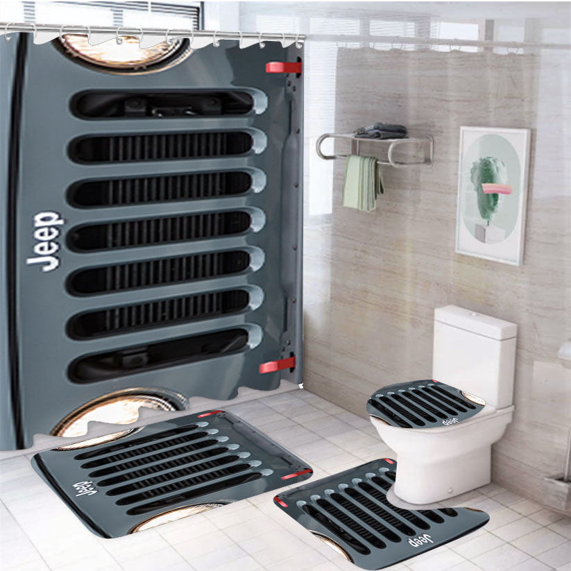 Jeep Wrangler 4Pcs Bathroom Set Shower Curtain