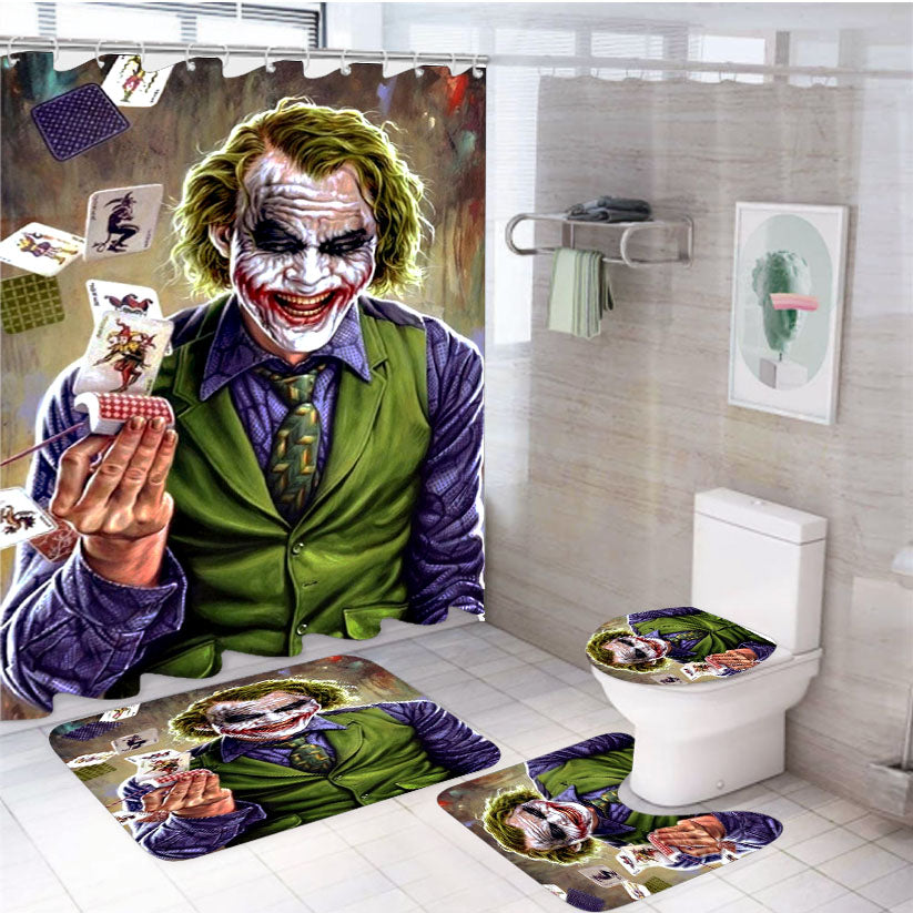 Joker Best 4Pcs Bathroom Set Shower Curtain